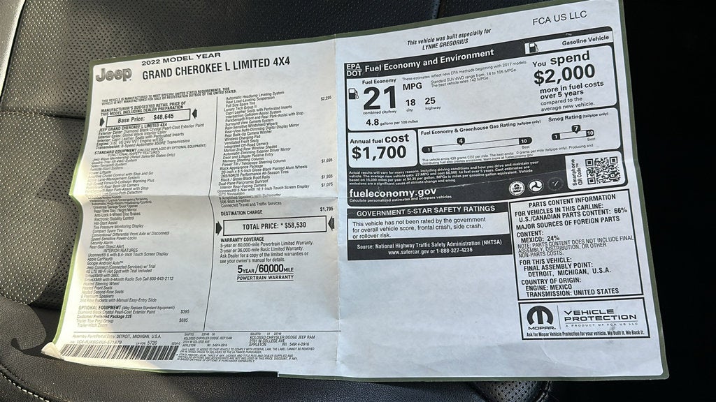 2022 Jeep Grand Cherokee L Limited 4x4