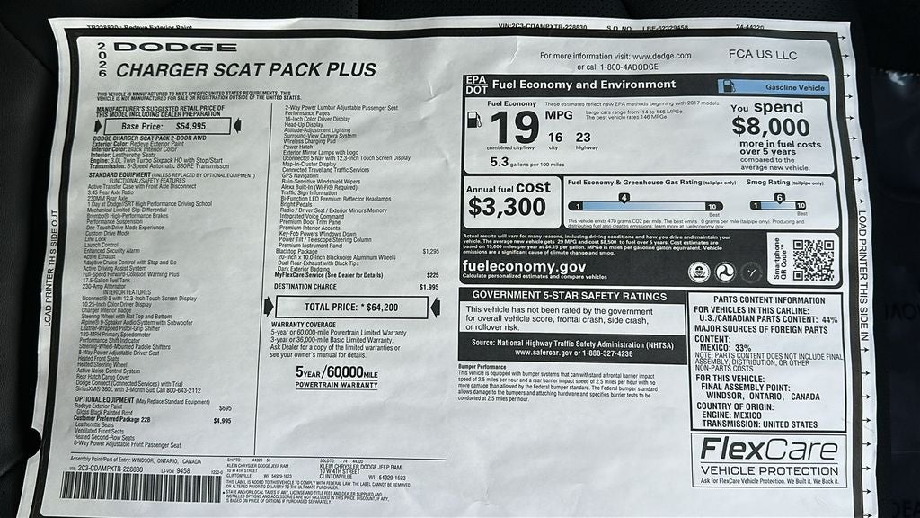 2026 Dodge Charger CHARGER SCAT PACK PLUS 2-DOOR AWD